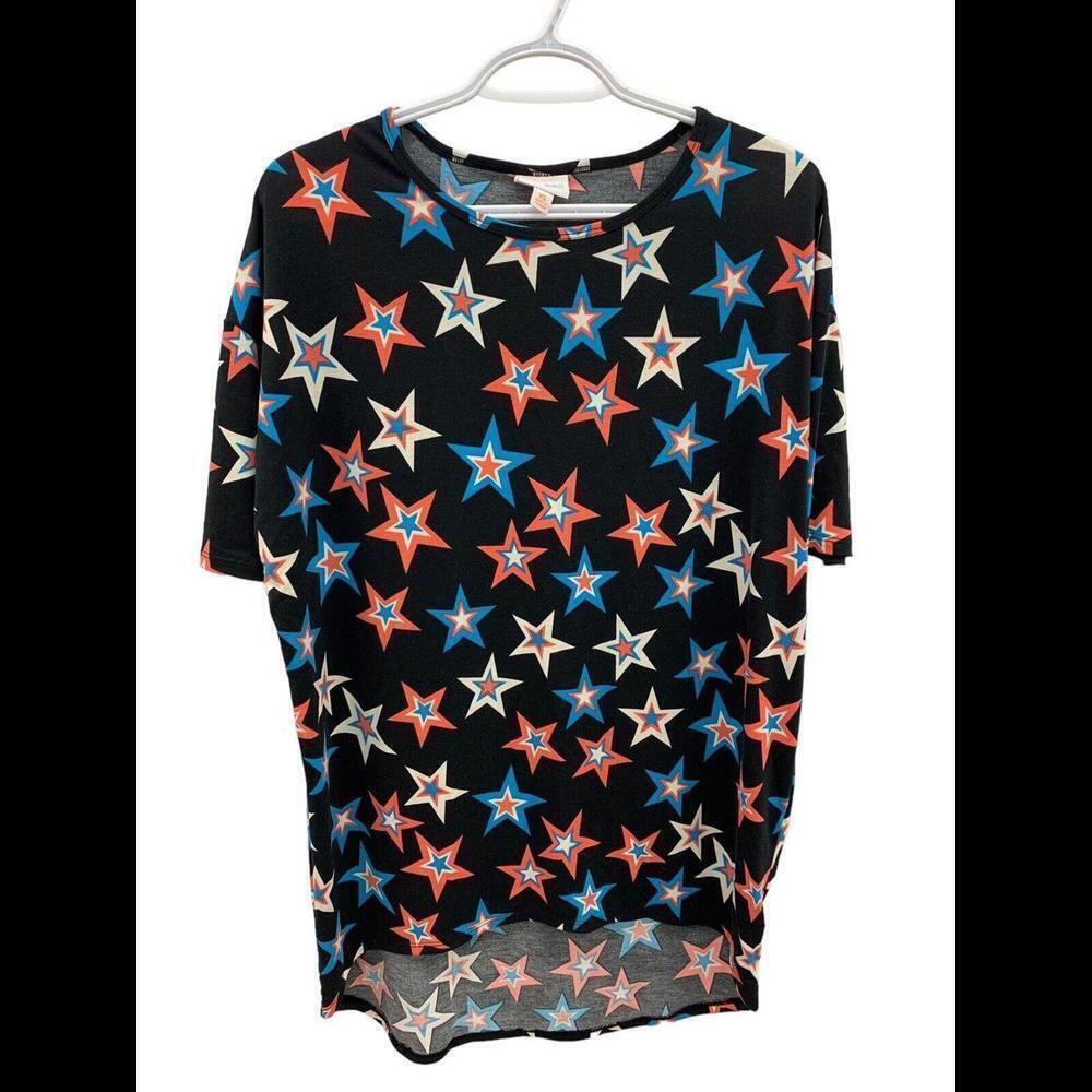 NWT LuLaRoe Irma Tunic Shirt Top Size XS Multicolor Star Pattern